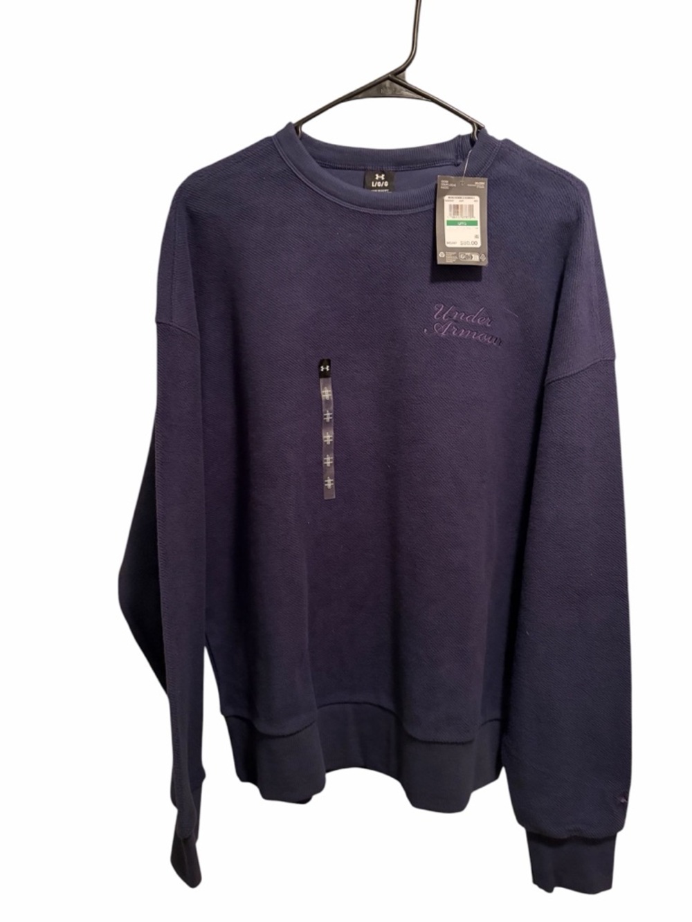 Under Armour Men's Navy Crewneck Sweater. Size large. New with tags
